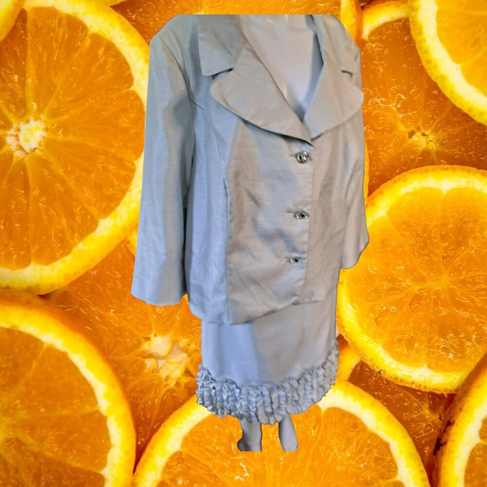 NWT Nicolette 2 Piece Skirt Suit‎ Gray Dress Size 22W
